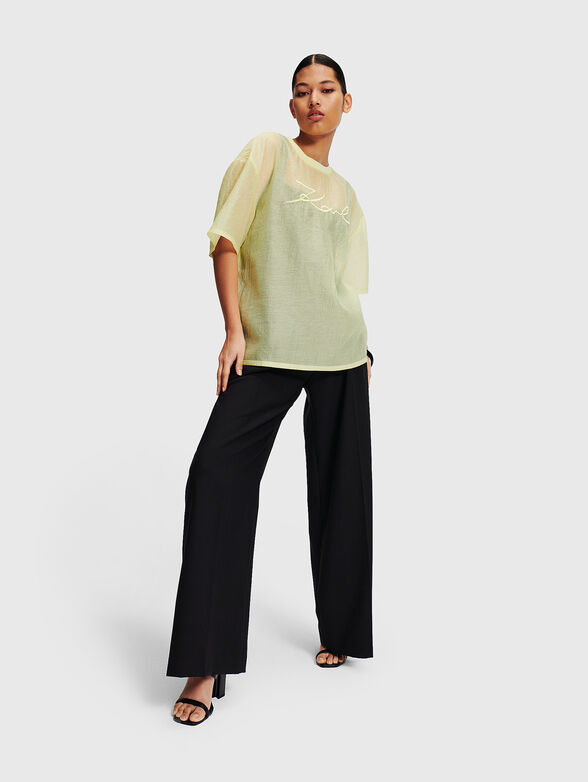 Black T-shirt with logo embroidery - 2