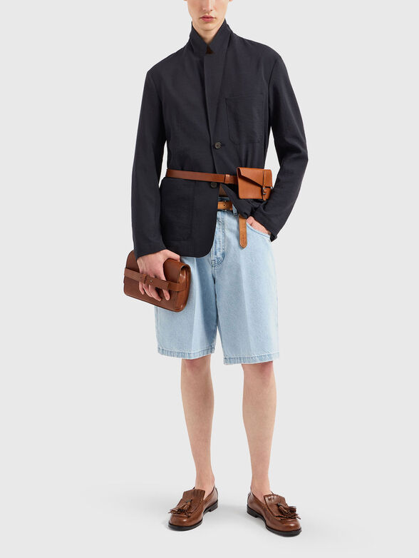 Single-breasted jacket in navy blue - 2