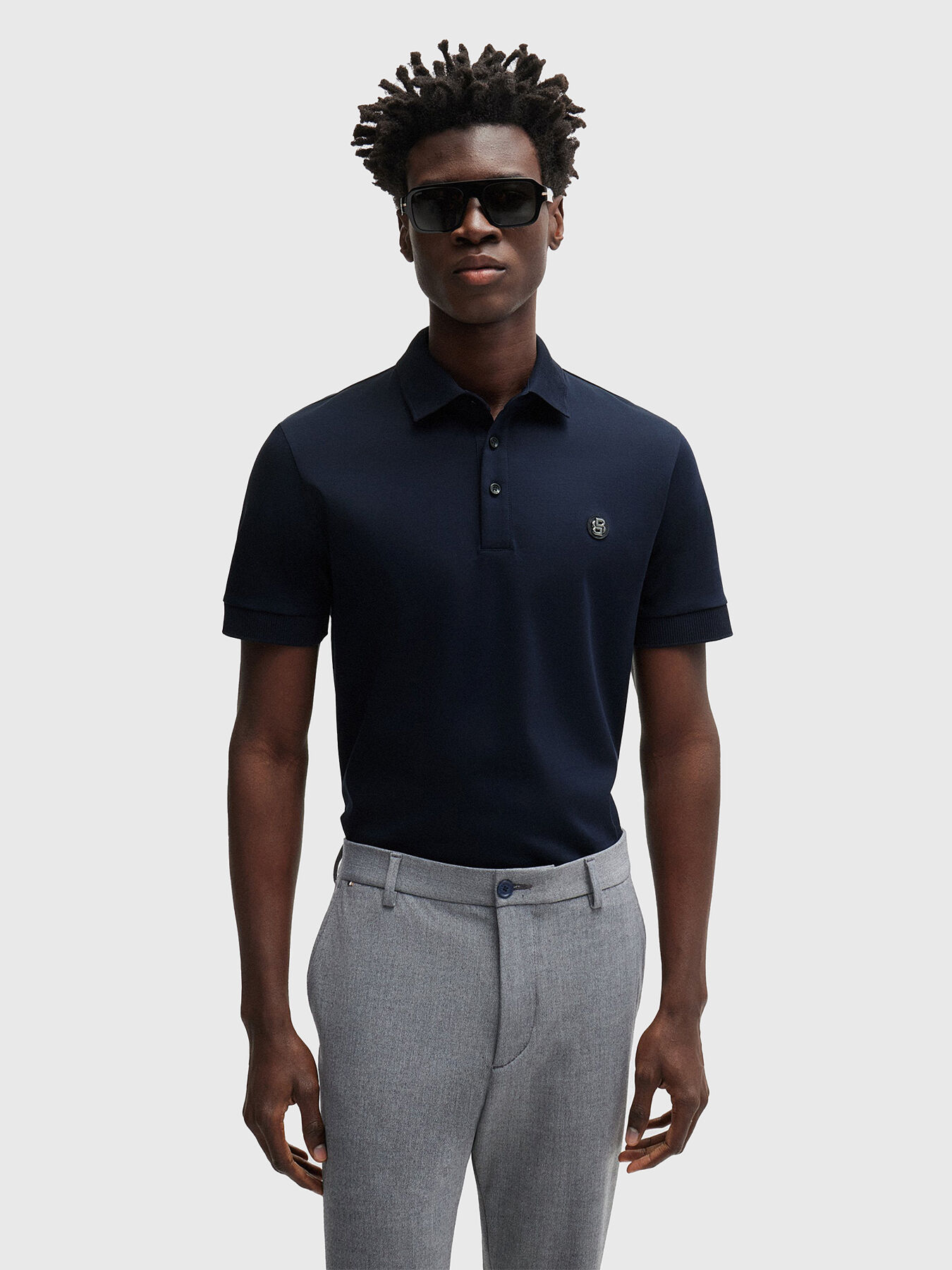 C-PARRIS 01 black polo shirt brand BOSS — Globalbrandsstore