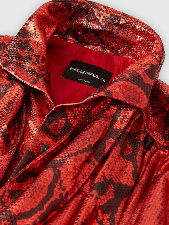 Leather jacket with animal print - 5