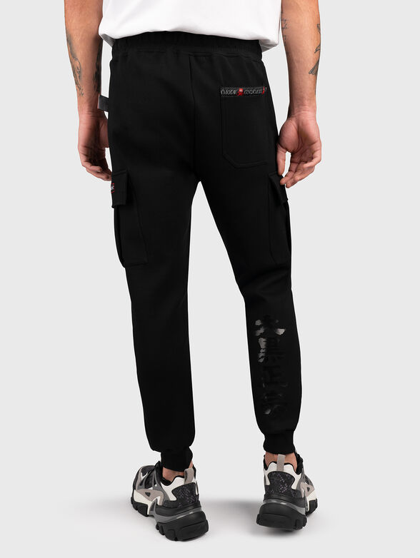 JSP004 black sports pants with cargo pockets - 1