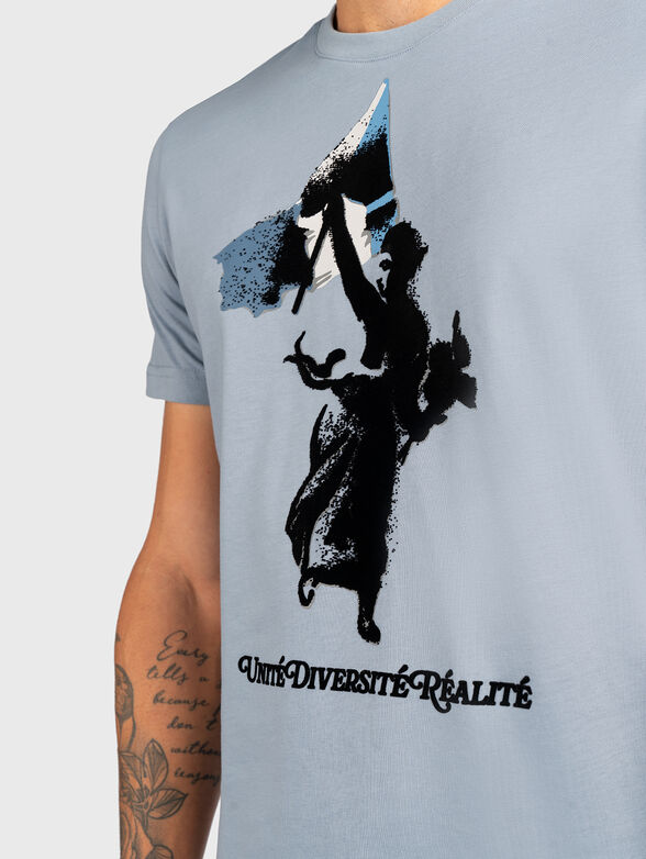 Light blue T-shirt with print - 2