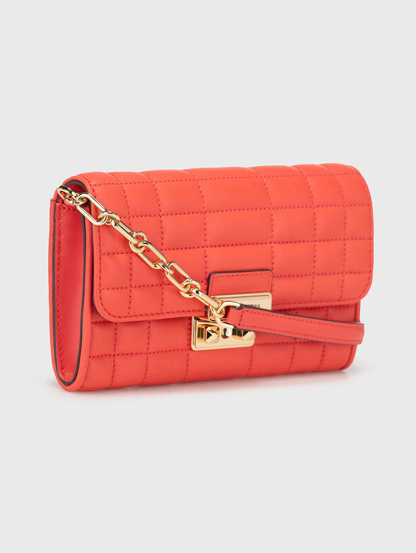 Leather crossbody bag with quilted effect - 4