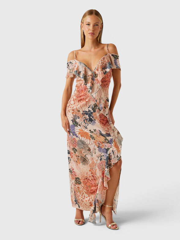 Floral-print dress with ruffles - 1