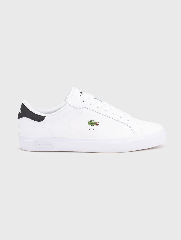 White sports shoes with logo detail - 1
