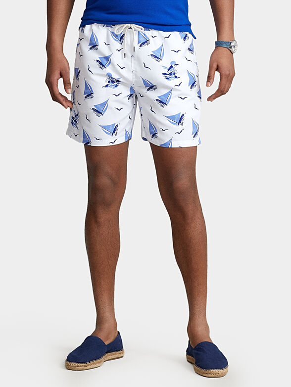 Beach shorts with sea elements - 1