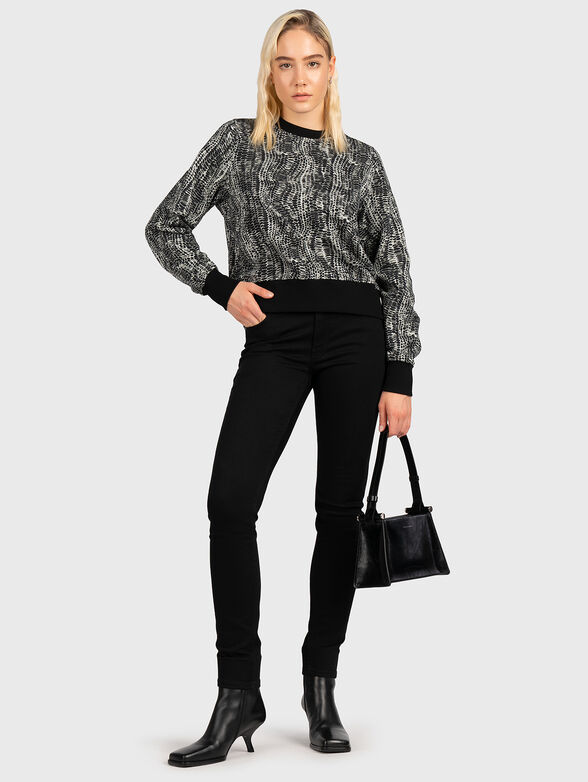 105 high-waisted jeans in black color - 4