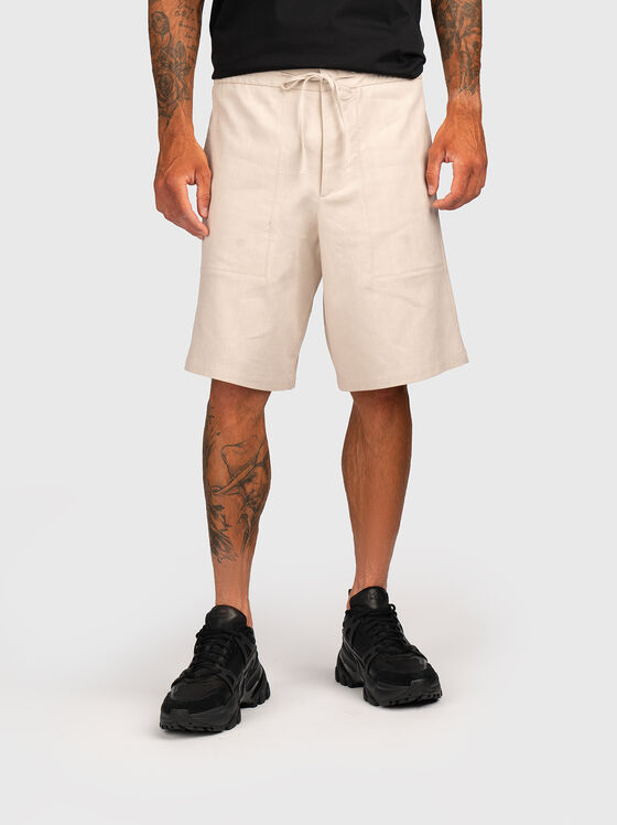 Къси панталони от ленен бленд - 1