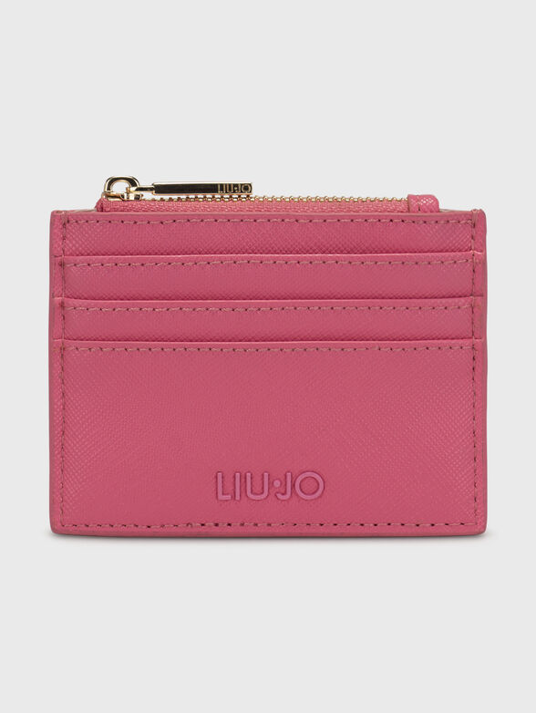 Card holder with zip in black - 1