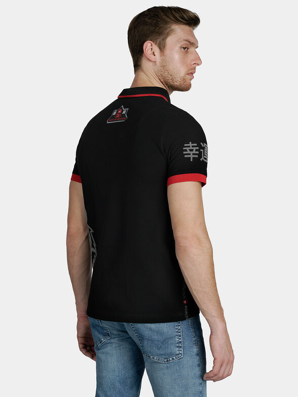 Black polo-shirt with contrasting details - 3