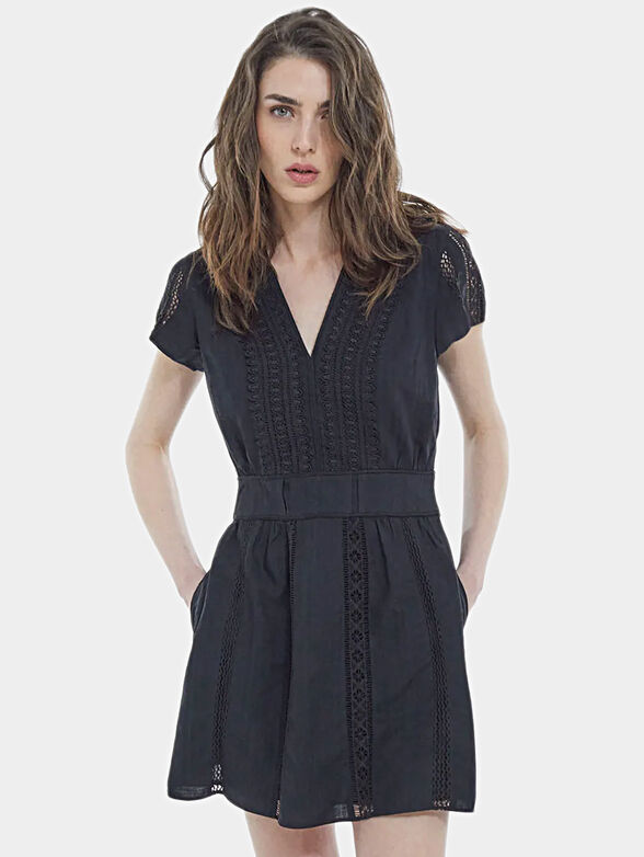 Short dress in black color - 0