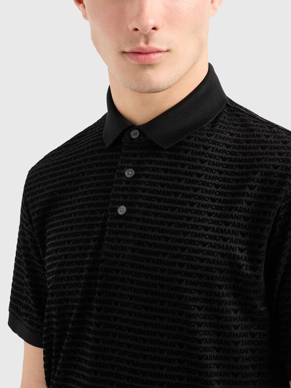 Polo shirt with textured monogram print - 4