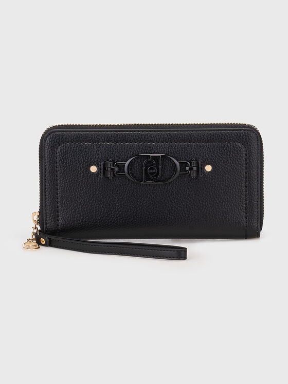 Черно портмоне с лого - 1