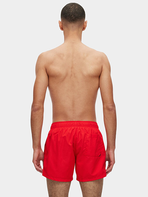 Black beach shorts with logo detail - 2