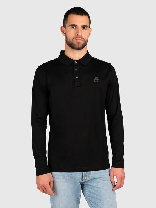 Cotton polo shirt with long sleeves 