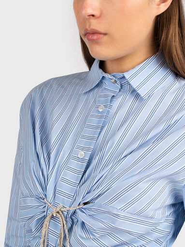 Cropped shirt with accent ties  - 5