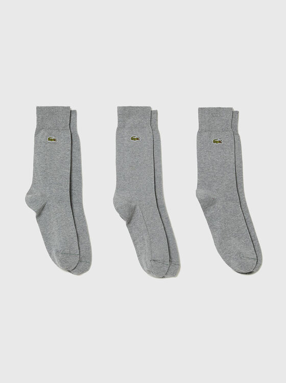 Комплект от три чифта сиви чорапи - 1