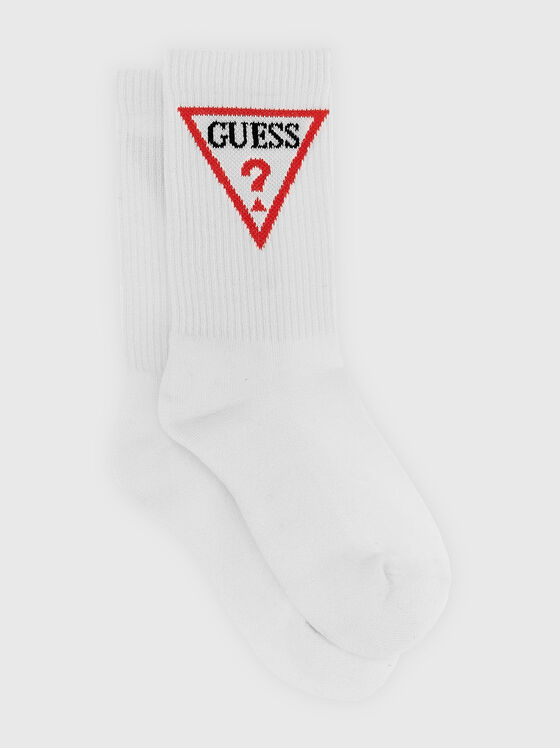 Black socks with triangular logo  - 1