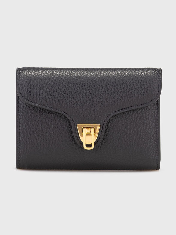 Leather wallet with grainy effect - 1