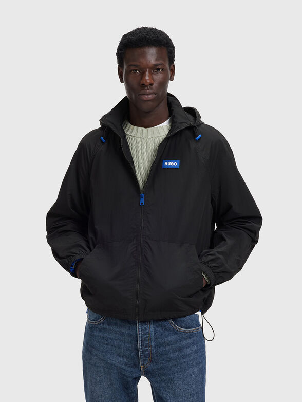 Hooded jacket with logo patch - 1