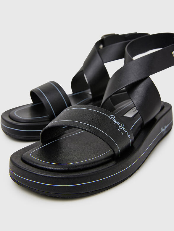SUMMER LOGY black eco leather sandals - 3