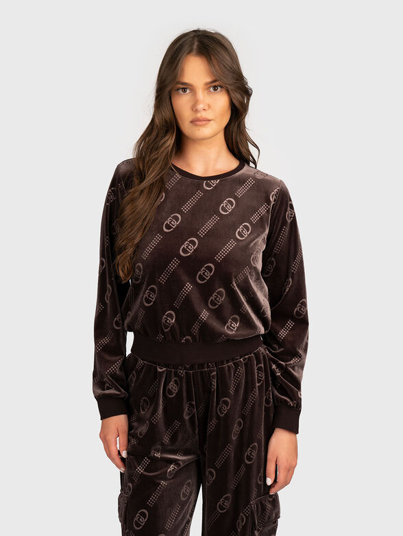 Brown sweatshirt with monogram - 1