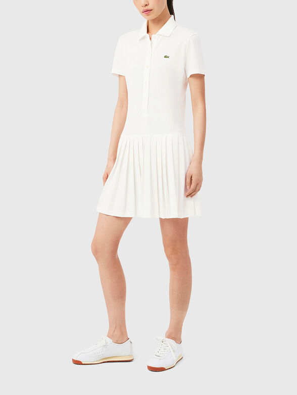 Pleated dress with pearl buttons - 1