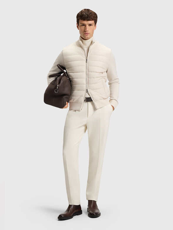 Padded jacket with knitted sleeves - 2