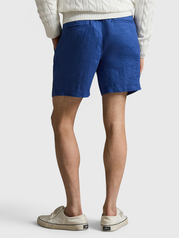 Blue linen shorts - 2