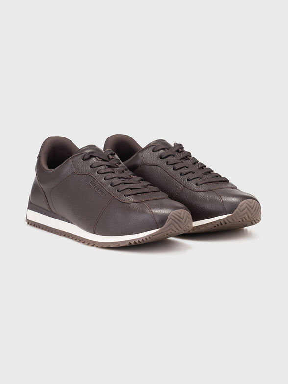 Leather sports shoes with logo - 2