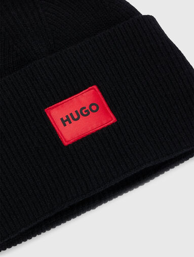 Wool blend hat with contrast logo - 5