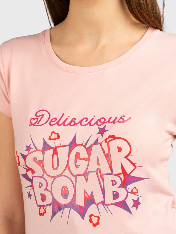 TSL079 pink T-shirt with print - 5