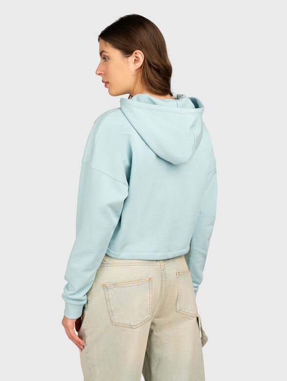 Cropped sweatshirt with hood and ties - 3