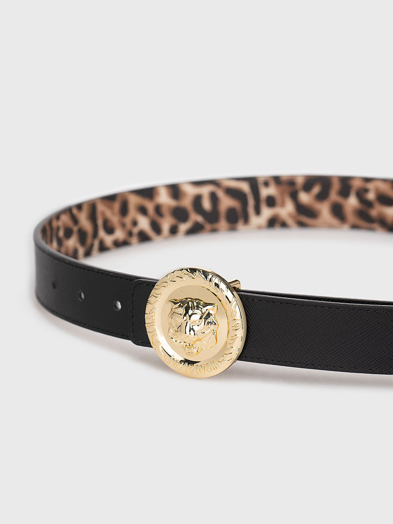 Reversible belt with animal print brand Just Cavalli