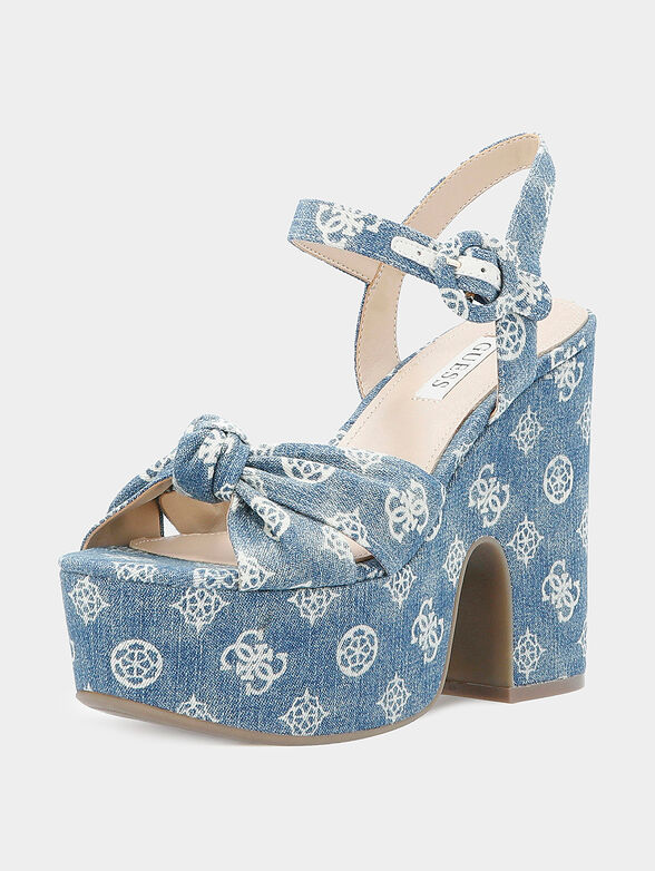 RION Denim sandals with logo print - 4