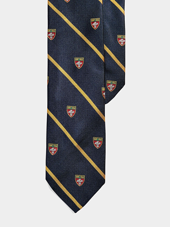 Копринена вратовръзка с Preppy принт - 1