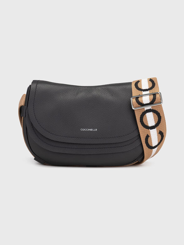 Leather crossbody bag with logo - 1