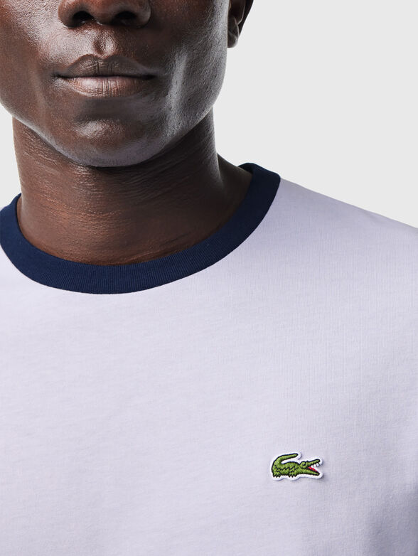 Black T-shirt with embroidered logo  - 4