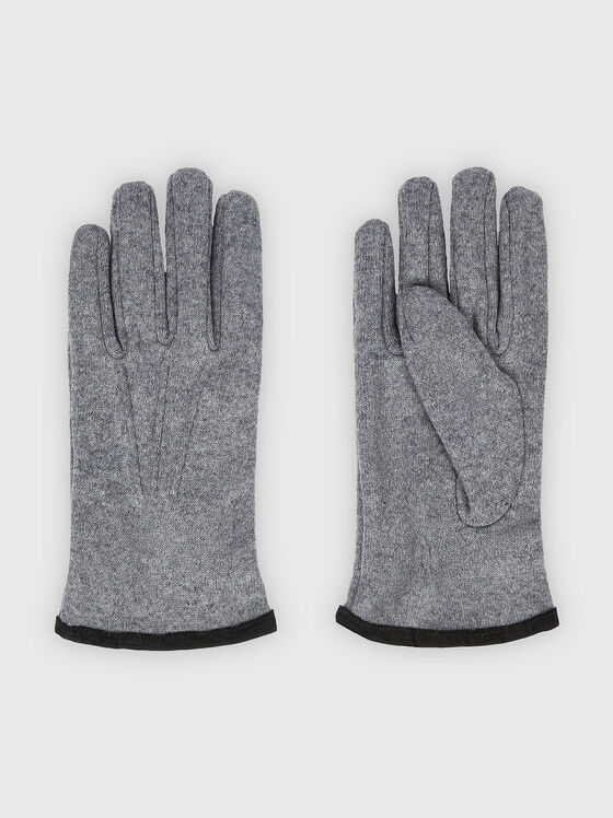 Gray wool gloves - 1