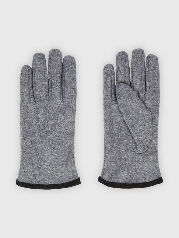 Gray wool gloves - 1