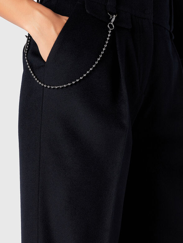 High waist trousers in dark blue - 3