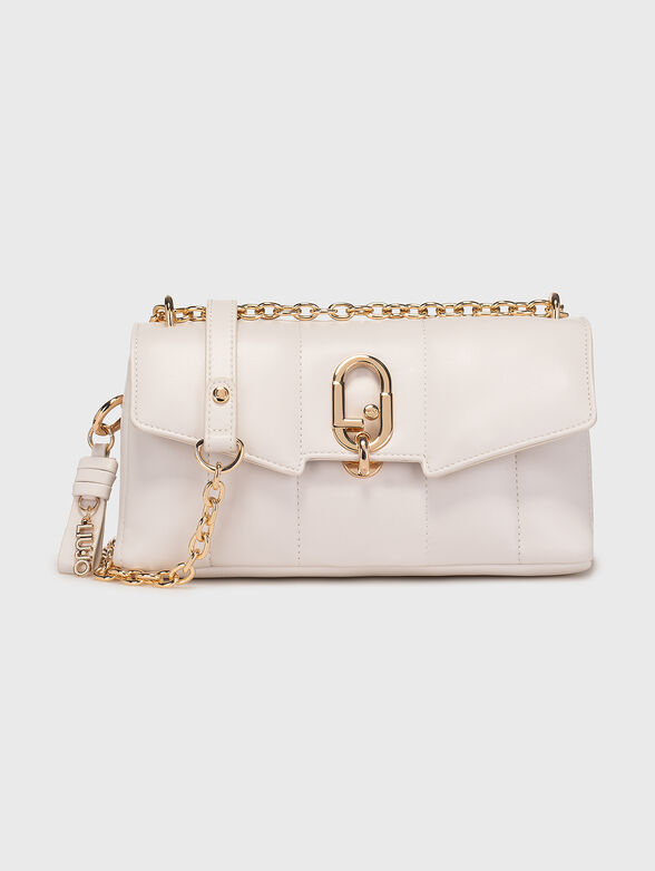 Black crossbody bag with metal logo detail - 1