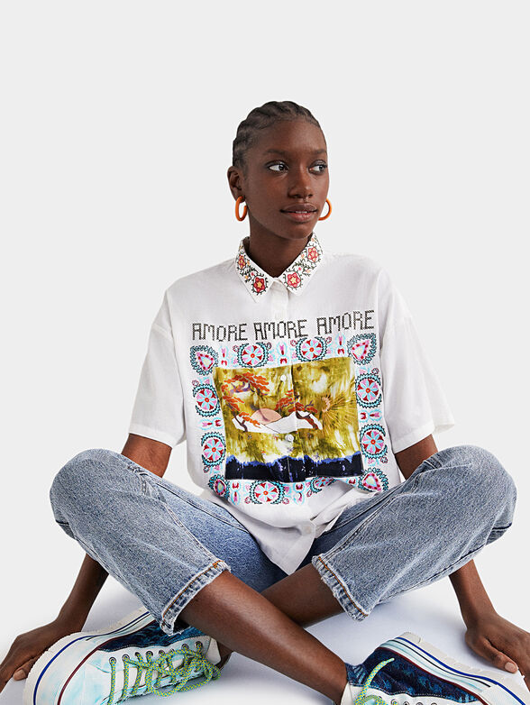 AMORE shirt with Japanese landscape - 6