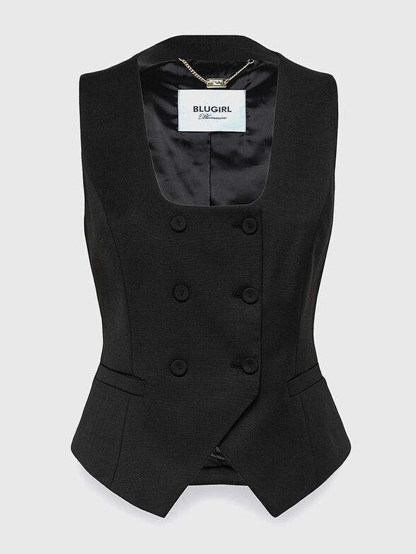 Double breasted wool blend vest - 1