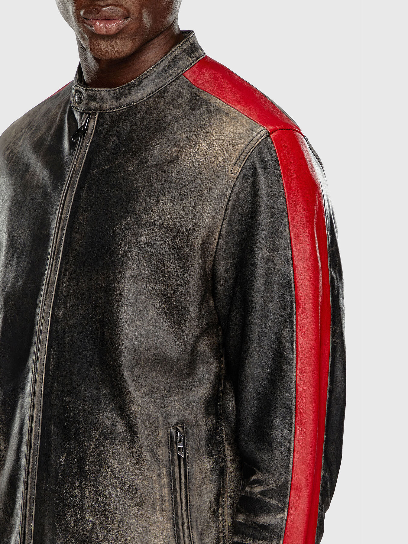 L-RENN leather jacket in sheep skin brand DIESEL