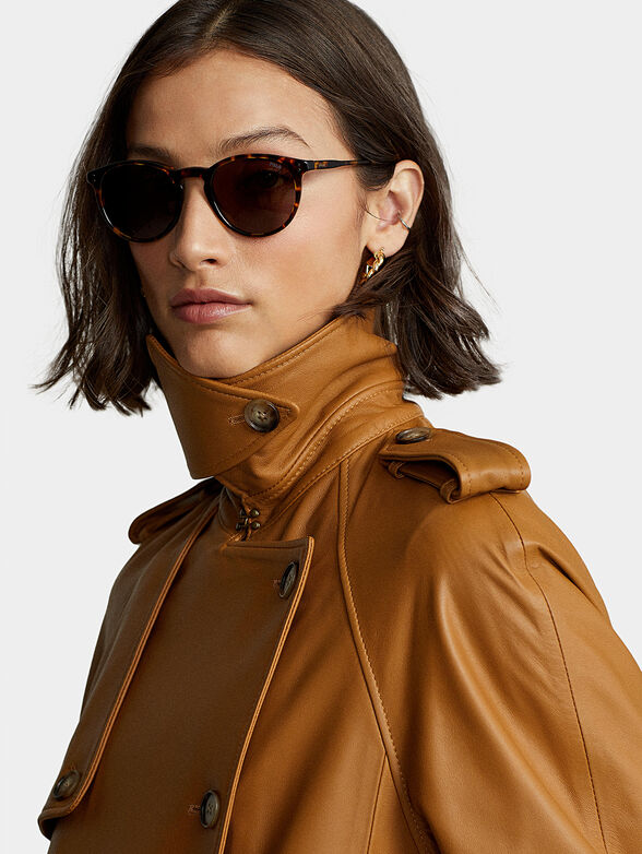 Double-breasted leather jacket - 3