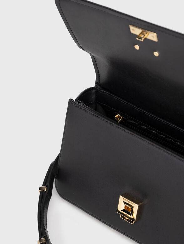 Leather crossbody bag with logo accent - 6