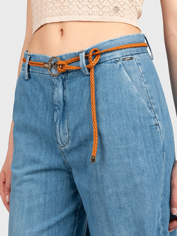 Jeans with wide legs and belt  - 2