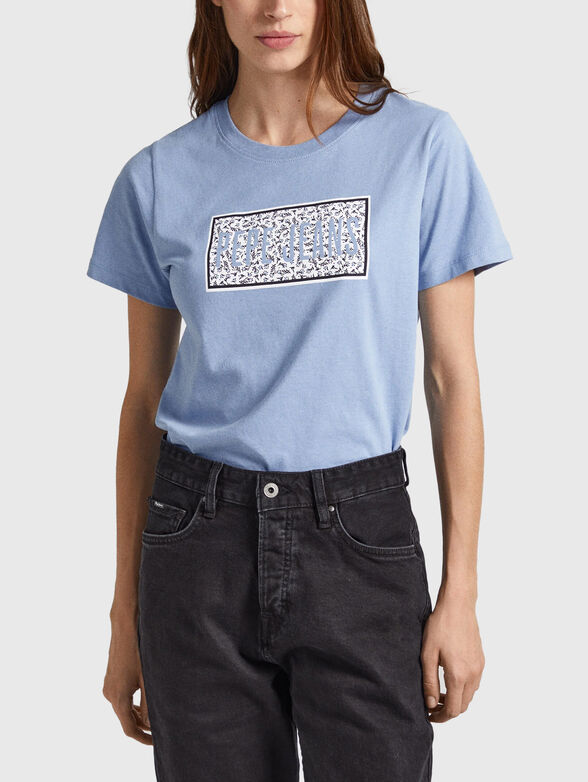 Cotton T-shirt with print and logo - 1