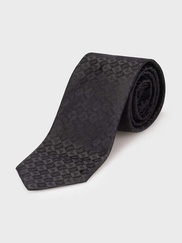 Silk tie with logo print - 1